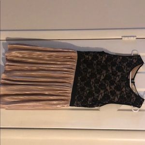 Rewind lace and gold dress.